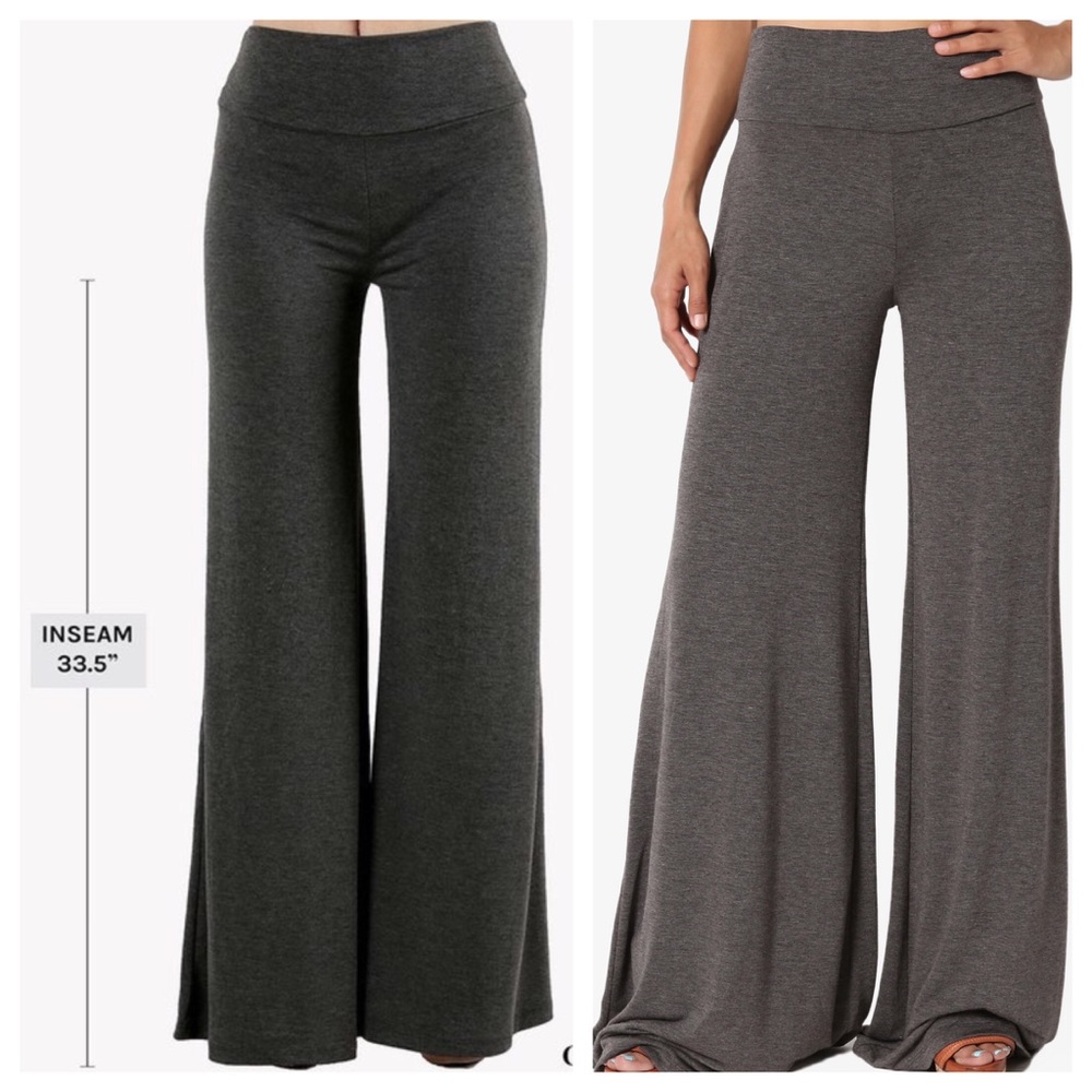 Charcoal Basic palazzo pants